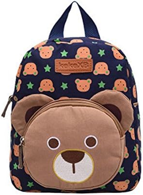 Neeiors Cute Rabbit Baby Boys Girls Canvas Nursery Backpack Toddlers Kids Preschool Bag Rucksack Dark Blue Bear