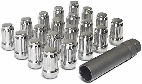 WheelGuard 0397 Acorn Spline Lug Nut, M12x1.5 Thread (Pack of 20 + Key) (Chrome, 20)