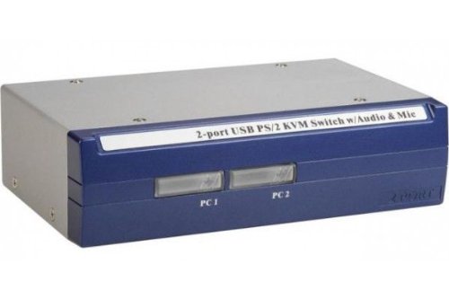 Preisvergleich Produktbild Dexlan Switch KVM 2 Port Combo VGA USB / PS2 + Audio