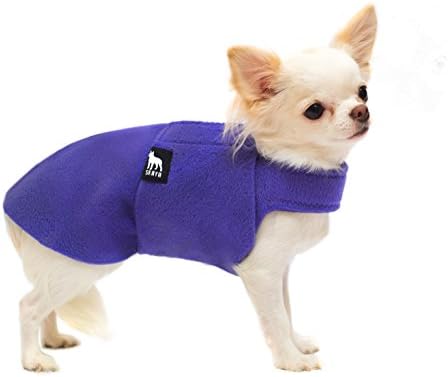 Adjustable Dog Coat, Warm Fleece Lined Jumper Vest is Windproof and Water Repellant by SKAYA (Purple) XS
