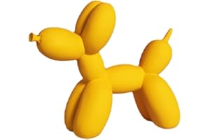 ‎FYBLOSSOM Modern Skulptur Dekofigur Ballon Hund Harz Statue, Kunst Ballon Hund Tier Statue Dekofigur Tischdeko, Kreativität Harz Ballon Hund Handwerk Geschenk Für Desktop Wohnzimmer Kuchen Bäckerei (Gelb)