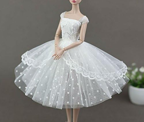 Beautiful Fashion Clothes Dress for Doll, Princess Doll Wedding Gown Lace Floral Dress, Dresses for Barbie/Doll Long Dress, Stillshine BU-05 ( 2)