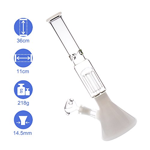REANICE Recycler Glas Bongs wasser bong bubbler einfache bong 14.5mm bong schüssel höhe 35cm direkt glas rohre honigwabe zweig bongwasser bohrinseln pfeife großen bongs – glas mit zubehör, große weiße - 2
