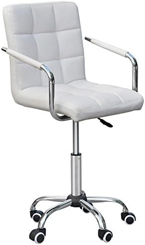 Tinxs White Breakfast Bar Stools Faux Leather Barstools Kitchen Stool Dinner Chairs