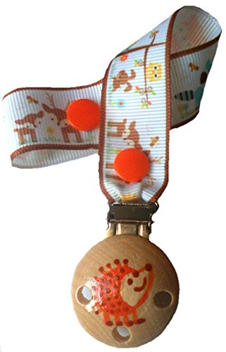 CuteToots hand-painted wooden dummy clip - Hodgeheg the hedgehog (universal fitting)