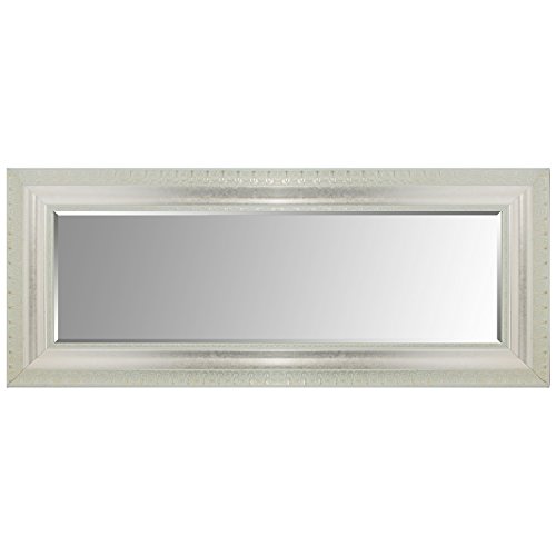 Wandspiegel mit Facettenschliff und Verzierungen 140x60cm Antik-Optik Silbergold Hängespiegel Flurspiegel Frisierspiegel Spiegel Ganzkörperspiegel - 2