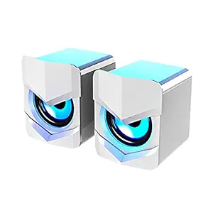 D-158 Mini Desktop Computer Speaker Super Bass Subwoofer 3.5mm Wired Music Player Soundbox USB Powered Home Speakers Subwoofer for Cellphone Laptop Universal