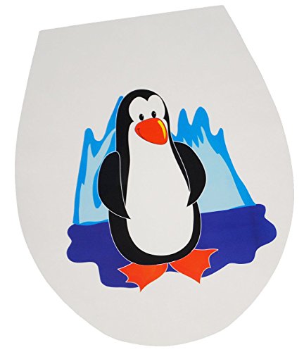 Preisvergleich Produktbild Unbekannt Aufkleber - für Toilettendeckel / Klodeckel - lustiger Pinguin - WC Toilettensitzaufkleber / Sticker Bad - Sitz - Badezimmer - Tier - Folie Toilettensitz ..