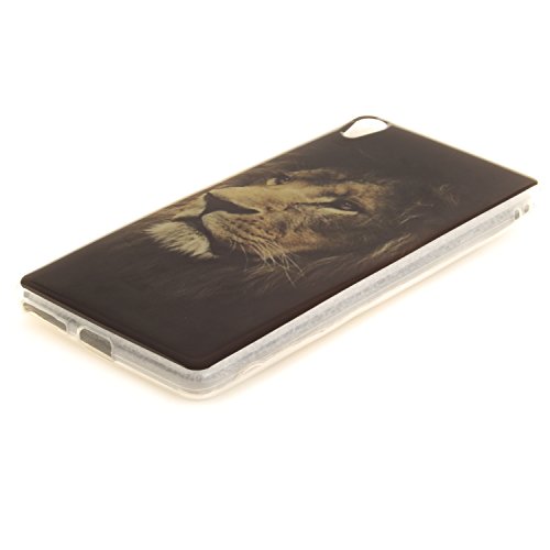 Sony XA Hülle, Xperia XA Hülle Case, Cozy Hut Sony Xperia XA Hülle TPU Case Schutzhülle Silikon Crystal Clear Case Sony Xperia XA (5 Zoll) Hülle Case Cover Ultra-Transparente Flexible TPU Bumper Handy Tasche Case Cover Etui Hülle mit Anti-Rutsch Kratzfest – Löwe - 4