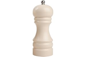 T&G Classic Capstan Hevea Salt Mill with Gloss Finish, 15 cm, Cream