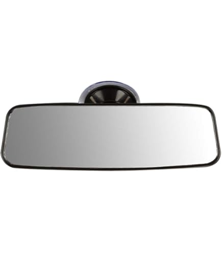 QWORK® 200 x 60 mm Auto achteruitkijkspiegel met zuignap, universele binnenspiegel 360° draaibare rij-instructeur voor auto's, SUV's, CRV's, bestelwagens, vrachtwagens