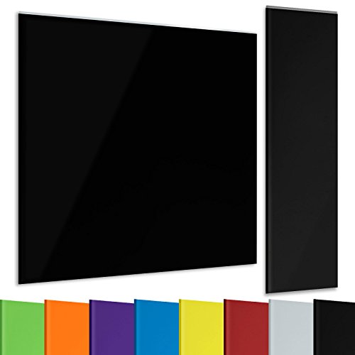 casa pura® Glasmagnettafel im modernen Design | beschriftbar & magnethaftend | verschiedene Farben und in 2 Größen | schwarz 60x20cm