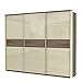 Produktbild Schwebetürenschrank / Kleiderschrank Lepa 06, Farbe: Eiche Dunkelbraun / Creme Hochglanz - Abmessungen: 225 x 278 x 64 cm (H x B x T)