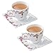 Produktbild PET 2 Stück Set Bone China Kaffeetassen, Europäische Kaffeetasse Set Mit Untertasse, Porzellan Tee-Sets Für Mädchen Und Hochzeitsgeschenk