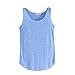 Produktbild Damen Sport Tank Top, Hffan Sommer Rundhals Lose Singletts Weste Quick Dry, Dehnbar und Atmungsaktiv, Ladies Loose Burnout Tanktop Shirt Tops Tank-Ärmellos (Blau, Freie Größe)