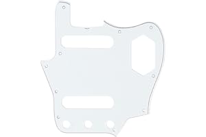 Musiclily Pro 10 Holes 65 60s Vintage Style Pickguard Guitar Pickguard for Fender American Jaguar, 3-Ply Parchment