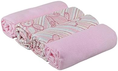 Junior Joy Swaddle Flannel Blankets (Pack of 4, Pink)
