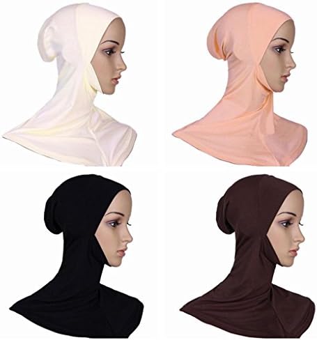BaiTe 4pcs Full Cover Islamic Scarf Women Hijab Cap Bonnet Underscarves Elastic Hijab Turban Headwear Summer