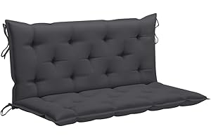 FIRBNUS 120x50x7 cm Cojín para balancín de Tela Gris Antracita Cojines Exterior Jardin Cojin Banco Exterior Cojines Sofa Exterior Cojin Hamaca Recambio Balancin Jardin Cómodo Y Duradero