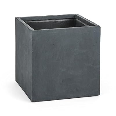 Blumfeldt Pot et jardinière Blumfeldt Blumfeldt Solidflor Bac à fleurs jardinière 50x50x50 cm -Fiberton anthracite