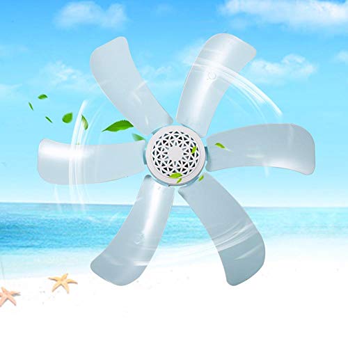 Preisvergleich Produktbild Hioowiu Elektrische Leistung Ventilator Haushaltswind Gebläse 6 Flügel Energiesparende Deckenventilator Blaue Farbe 220V