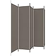 vidaXL 5-Panel Room Divider Anthracite 250x200 cm Fabric Panel Screen Paravent