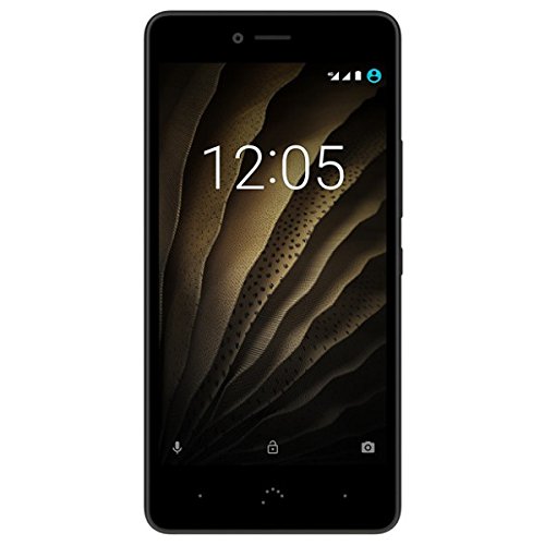 bq Aquaris U Smartphone (12,7 cm (5 Zoll) Display, 16GB Speicher, 13 MP Kamera, 2GB RAM, Android) black/graphite grey