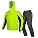 Produktbild HUIFANG raincoat Radfahren Regenjacke Regen Hosenanzug Erwachsenen Split Outdoor Motorrad Regenanzug Atmungsaktive Männer Und Frauen (Color : Black, Size : XXL)