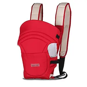POLKA TOTS Baby Carrier/ 3-in-1 Sling Carrier/Kangaroo Bag/Baby Carry Bags/Baby Safety Belt/Kid Carry Bag/Baby Sling/Back Baby Carrier/Front Carrier for Baby Kids Carrier Belt/Buckle Straps (Red)