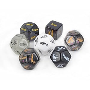 longpengfei Juego de Dados de 7 Piezas para Juego de Parejas, Dados Brilla en la Oscuridad
