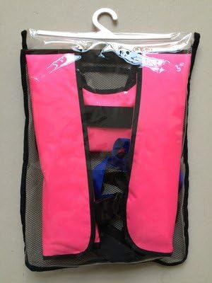 1Pc Automatic Inflatable Life Jacket 5 Seconds Fishing Buoy Life Vest Diving Boat Vessel Yacht CE EN396150N Bath Towel Ring pink