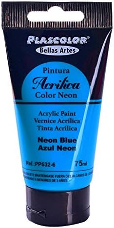 Plascolor PP632-6 - Acrylic Paint, 75ml, Neon Blue