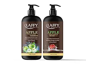 LAFFY Apple Crider Vinegar Conditioner & Apple Crider Vinegar Shampoo,Twosome No Parabens & Sulphates Hair Care 300ml | Pack Of 2