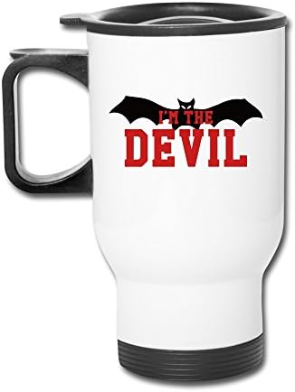 Superior I'm The Devil Bat Travel Mugs With Handle White Drink Bottle With Easy Clean Lid