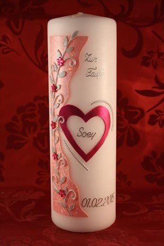 Taufkerze T-150 mit Name & Datum in verschiedenen Farben