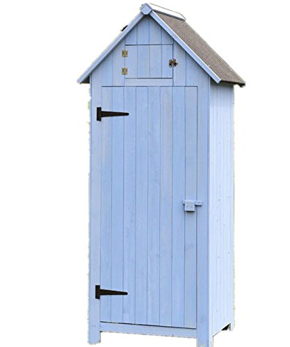 Holz Gartenschrank 179cm Blau