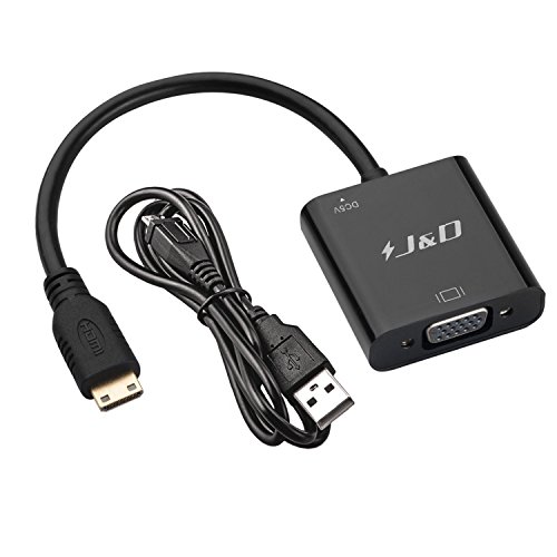 Mini HDMI auf VGA, J&D Goldbeschichteter Mini HDMI auf VGA Konverter – Schwarz - 7
