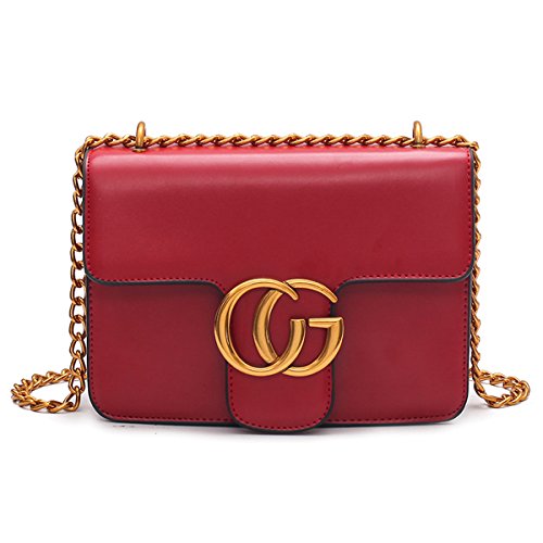 Preisvergleich Produktbild Kettenpaket Einfacher Kleiner Quadratischer Beutel Kurierbeutel Retro- Schulterbeutel,RedTrumpet-OneSize