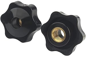 Oneyijun 10 pezzi M6 Diametro testa 32mm Stella Testa Manopola Maniglia Nero Testa Plastica Stella Serraggio Dado Manopola Filettatura Femmina Manopole Maniglia per Macchine Utensili
