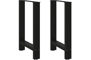 vidaXL Pieds de Table à Manger Noir 2 pièces 60 x (72-73) cm Acier