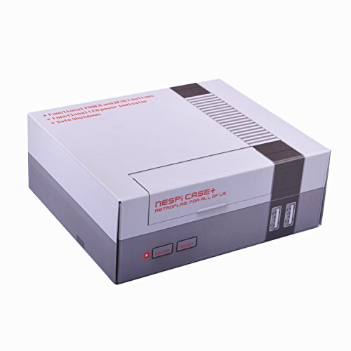 Retroflag NESPi Case   Plus con controladores de juego con cable USB y ventilador de refrigeraci  n y disipadores t  rmicos para RetroPie Raspberry Pi 3 2 modelo B y Raspberry Pi 3B  