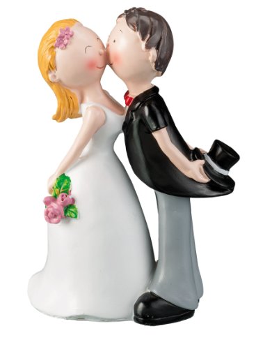 Tortendeko BRAUTPAAR küssend ca. 15cm Tortenaufsatz Hochzeit TORTENFIGUR Kuchendeko TISCHDEKO !! Kleine Fehler in der Bemalung möglich !!