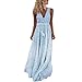 Produktbild POTOU V-Ausschnitt Long Beach Maxi-Kleid Frauen Sommer ärmellose Dot Print Quasten Tiefem