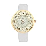 IG Invictus Luxus Damen Metall Quartz Lether Gürtel Zifferblatt mit Diamant Damenuhren Ruijiu mit Diamant beiläufiger Uhr ZYBFLS 42 Freizeit Uhr MIT diamanten