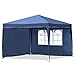 Produktbild Sekey Garten Pavillon 3 x 3 m Faltpavillon einsetzbar als Gartenpavillon, Party- und Festzelt, Camping- und Festival-Zelt, Gartenmöbel,Gartenlauben,Wasserdicht, mit Zwei,SeitenwändenBlau