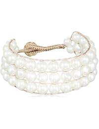 Dyrberg/núcleo Damen-pulsera 15/02 Adalia Sg White de latón chapado en oro parte de 19 cm - 337904