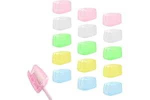 JIANYH 15 Pieces Toothbrush Covers, Toothbrush Head Cover, Toothbrush Covers Travel, Tooth Brush Cover Head Portable Toothbrush Caps for Home Camping Hiking Outdoor (5 Colors)