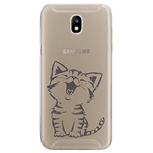Funda para Samsung Galaxy J5 2017  S  lo se aplica a la versi  n europea    IJIA Transparente Gato Lindo TPU Silicona Suave Cover Tapa Caso Parachoques Carcasa Cubierta para Samsung Galaxy J5 2017