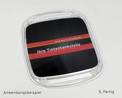 Zahlteller aus hochwertigem Acryl für Theke am POS, als Geldteller Kassierteller Bezahlteller Geldschale mit Werbemöglichkeit - 6