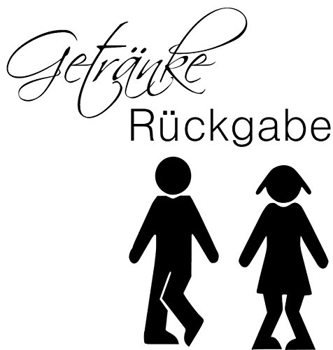 Getränke Rückgabe WC Badezimmer Toilette Wandtattoo Tattoo Wandaufkleber B420 (schwarz) - 2